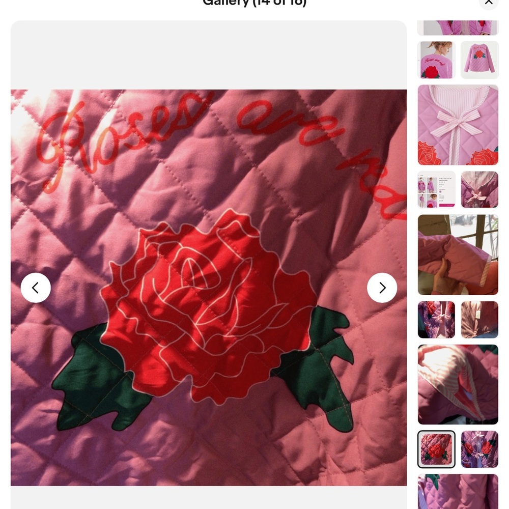 NEW❤️🩷❤️! Boho Roses quilted jacket - Picture 5 of 7